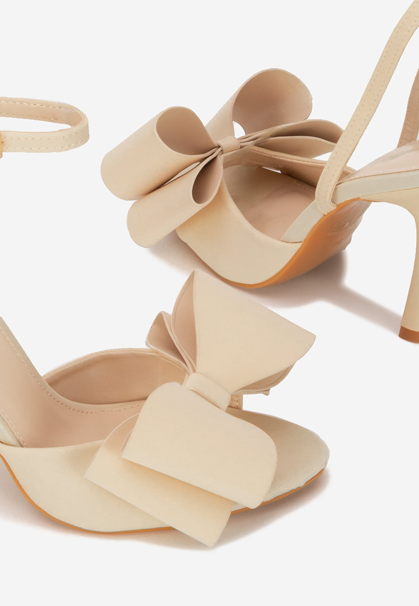 Sandale elegante cu toc Viviene bej