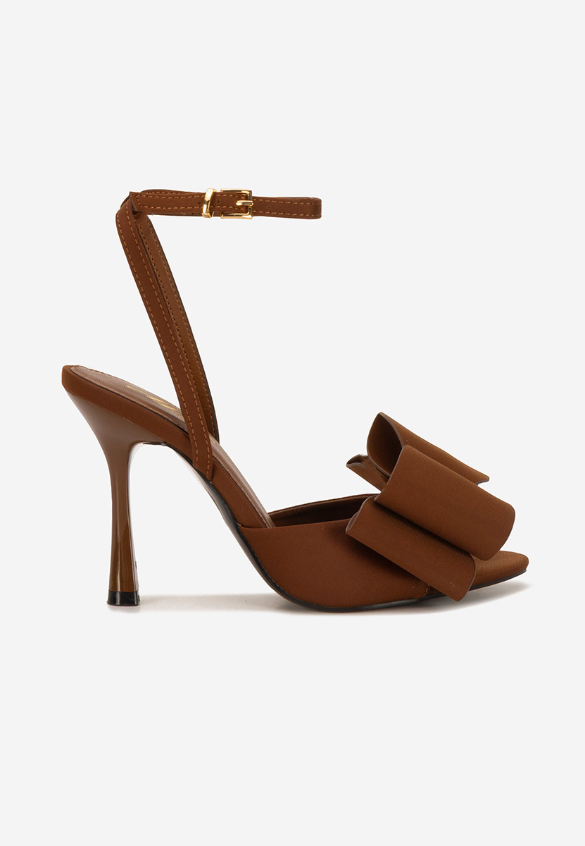 Sandale elegante cu toc Viviene maro