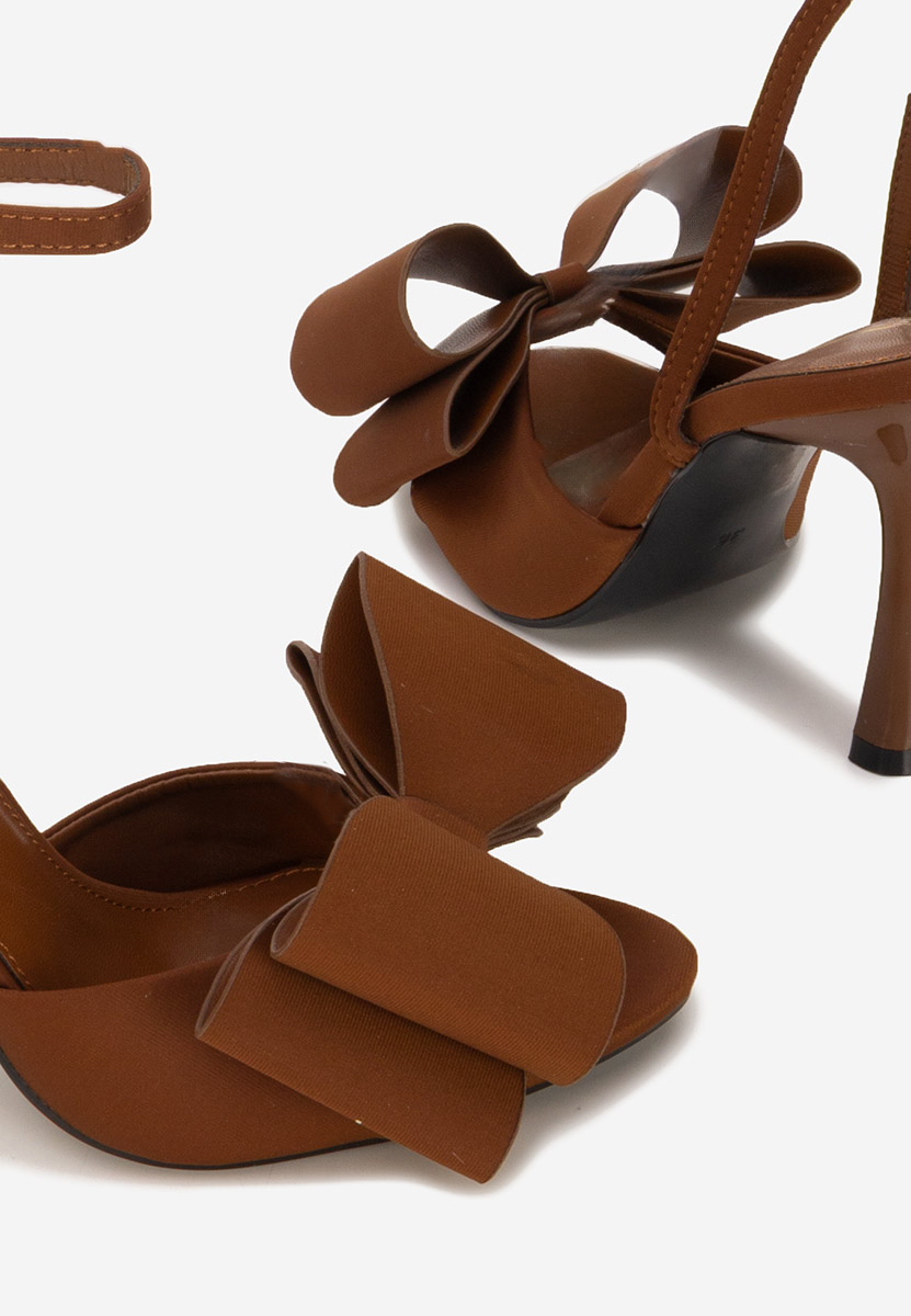 Sandale elegante cu toc Viviene maro
