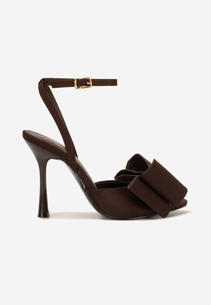Sandale elegante cu toc Viviene V3 maro