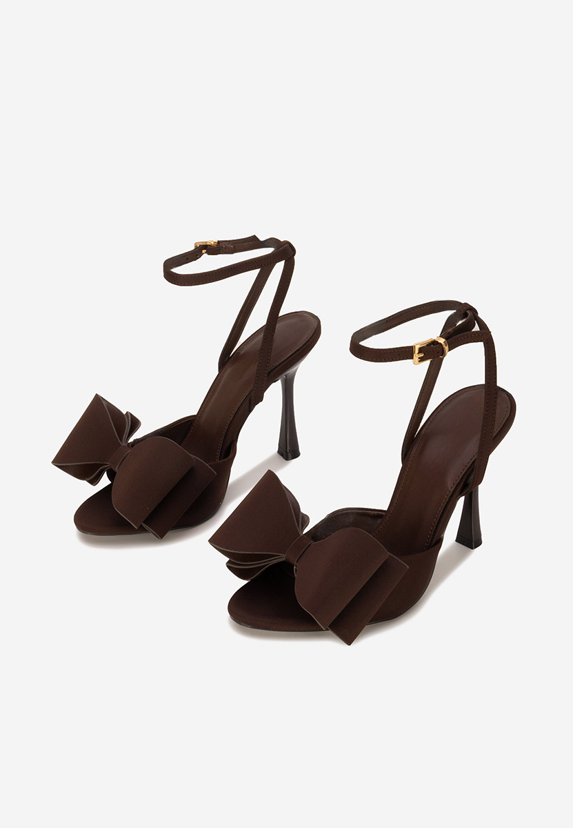 Sandale elegante cu toc Viviene V3 maro