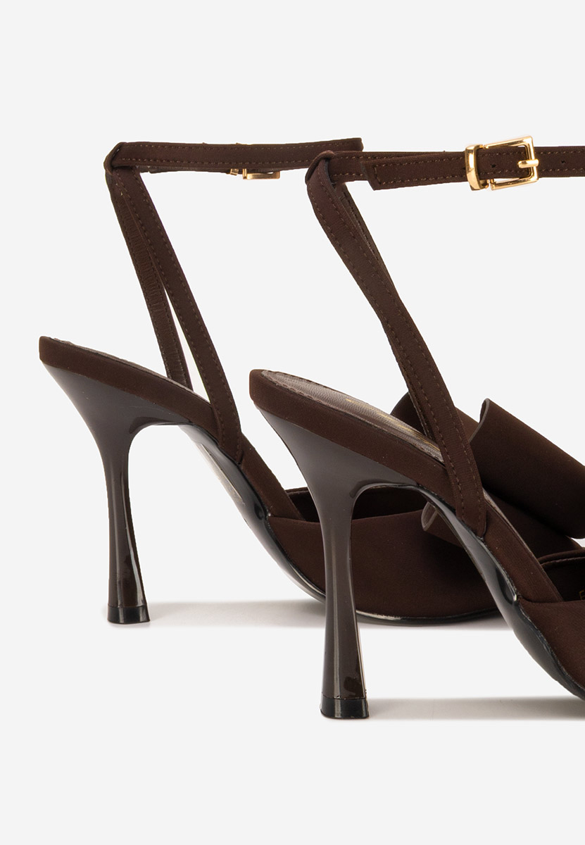 Sandale elegante cu toc Viviene V3 maro