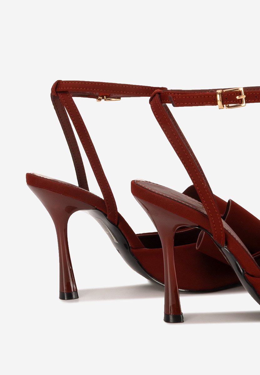Sandale elegante cu toc Viviene grena