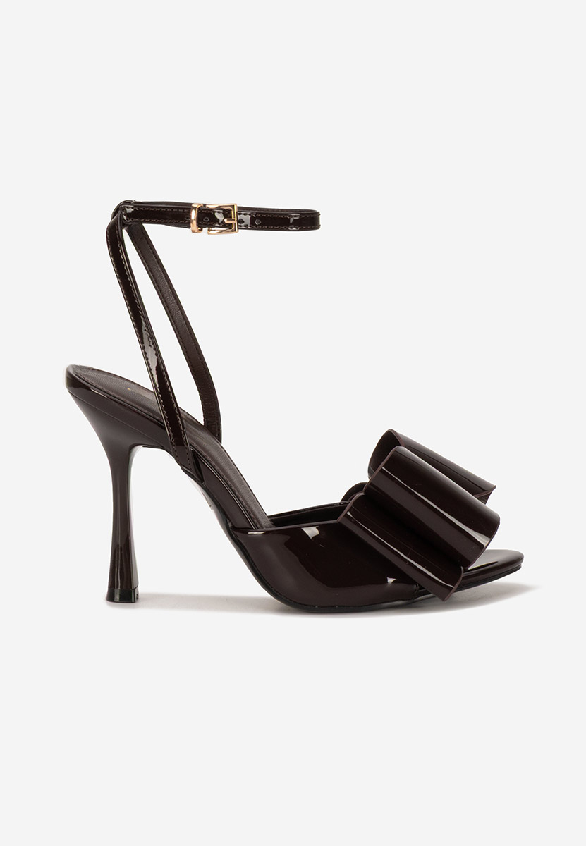 Sandale elegante cu toc Viviene V2 maro