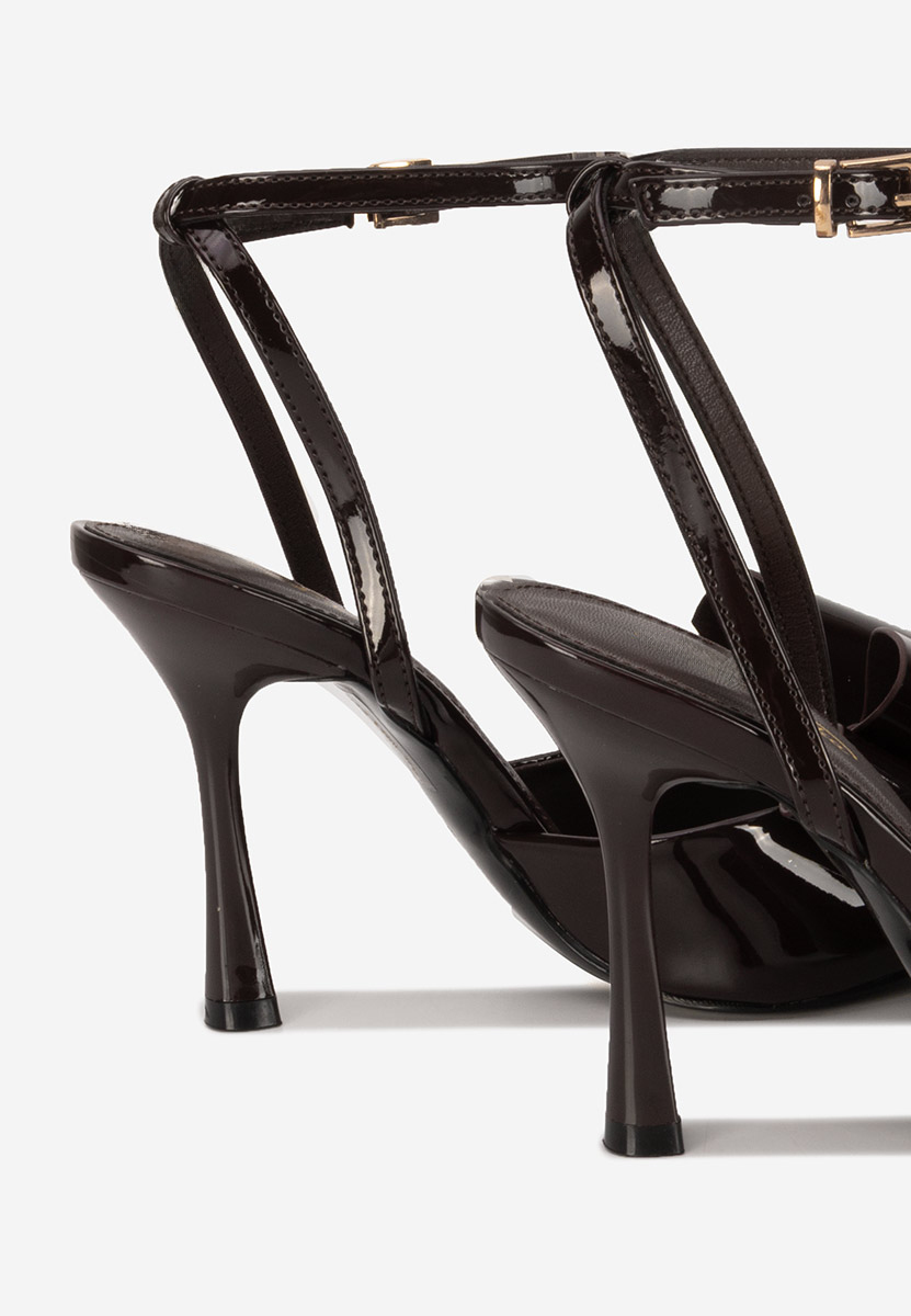 Sandale elegante cu toc Viviene V2 maro