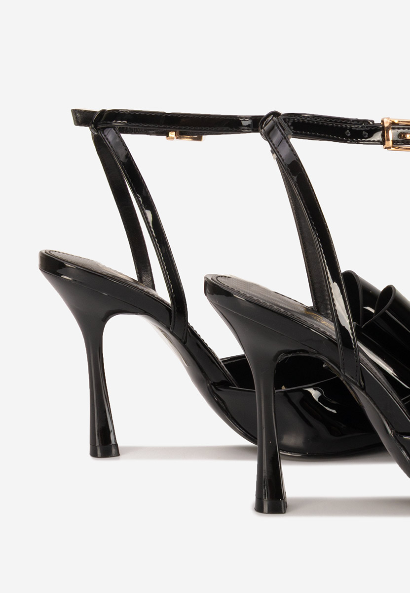 Sandale elegante cu toc Viviene V2 negre