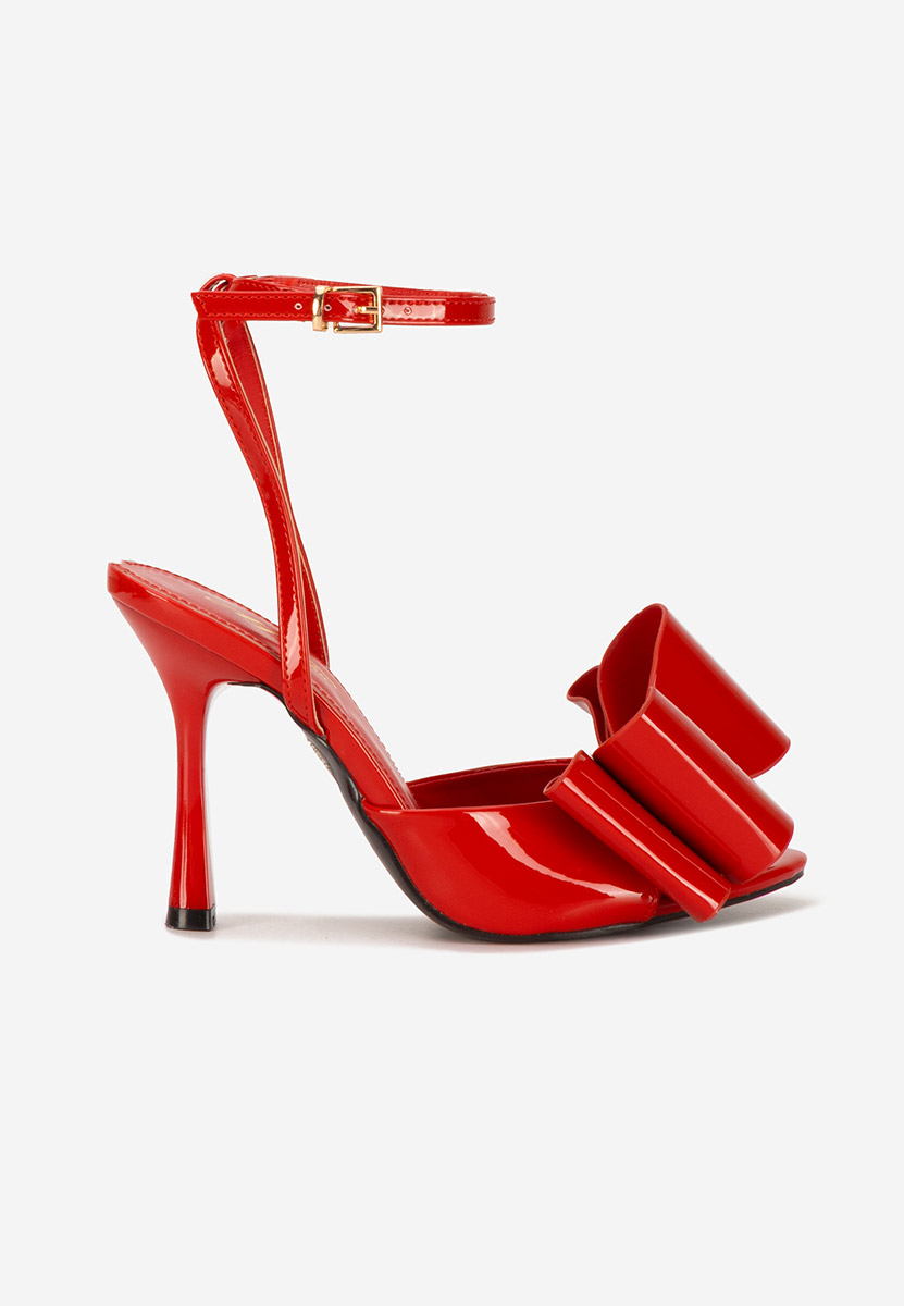 Sandale elegante cu toc Viviene V2 rosii