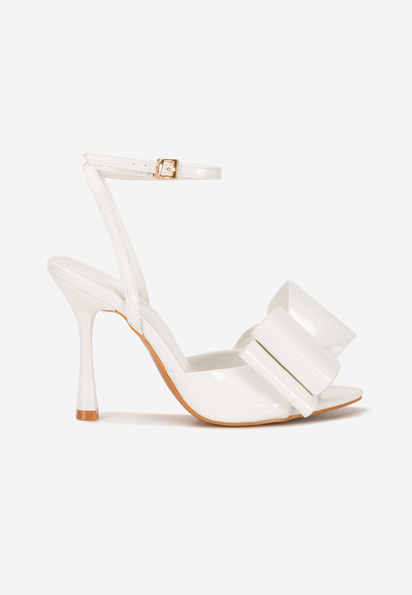 Sandale elegante cu toc Viviene V2 albe