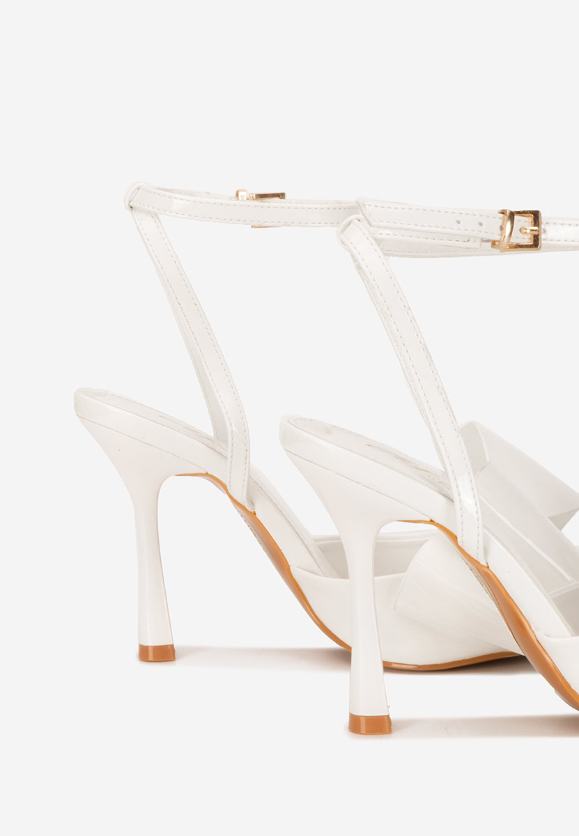 Sandale elegante cu toc Viviene V2 albe