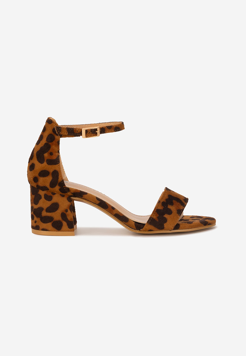 Sandale cu toc mediu Nomeria leopard
