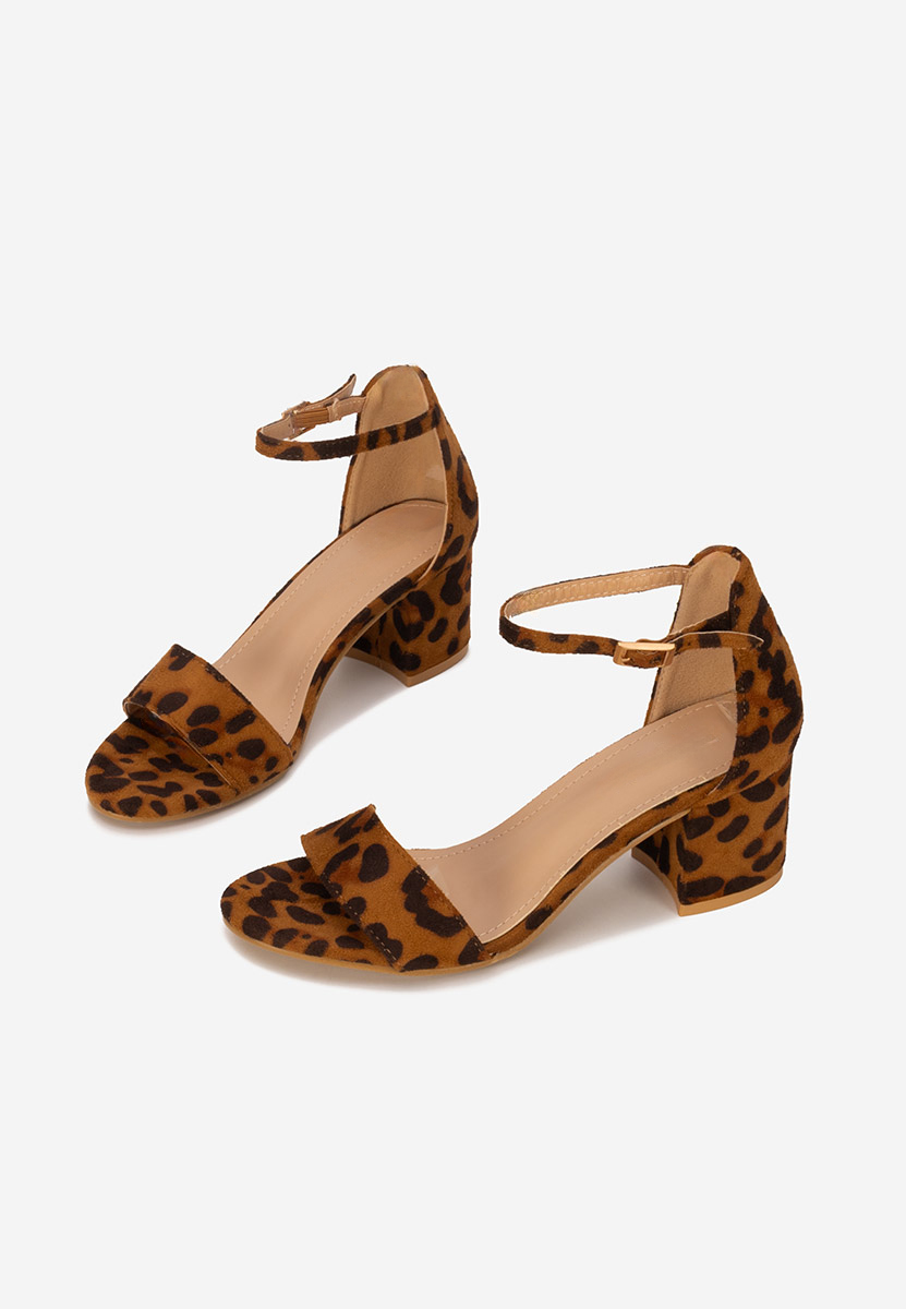 Sandale cu toc mediu Nomeria leopard