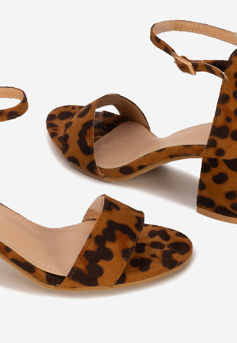 Sandale cu toc mediu Nomeria leopard