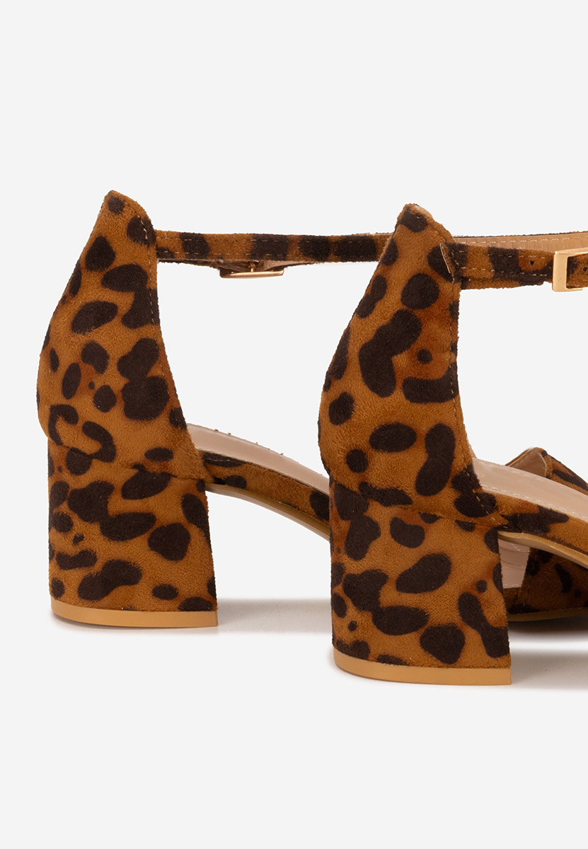 Sandale cu toc mediu Nomeria leopard
