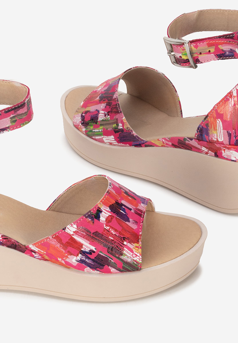 Sandale cu platformă piele Salegia V13 multicolore