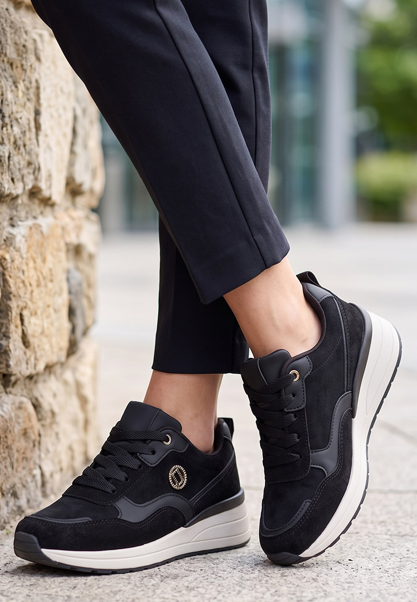 Sneakers cu platforma Sindya negri
