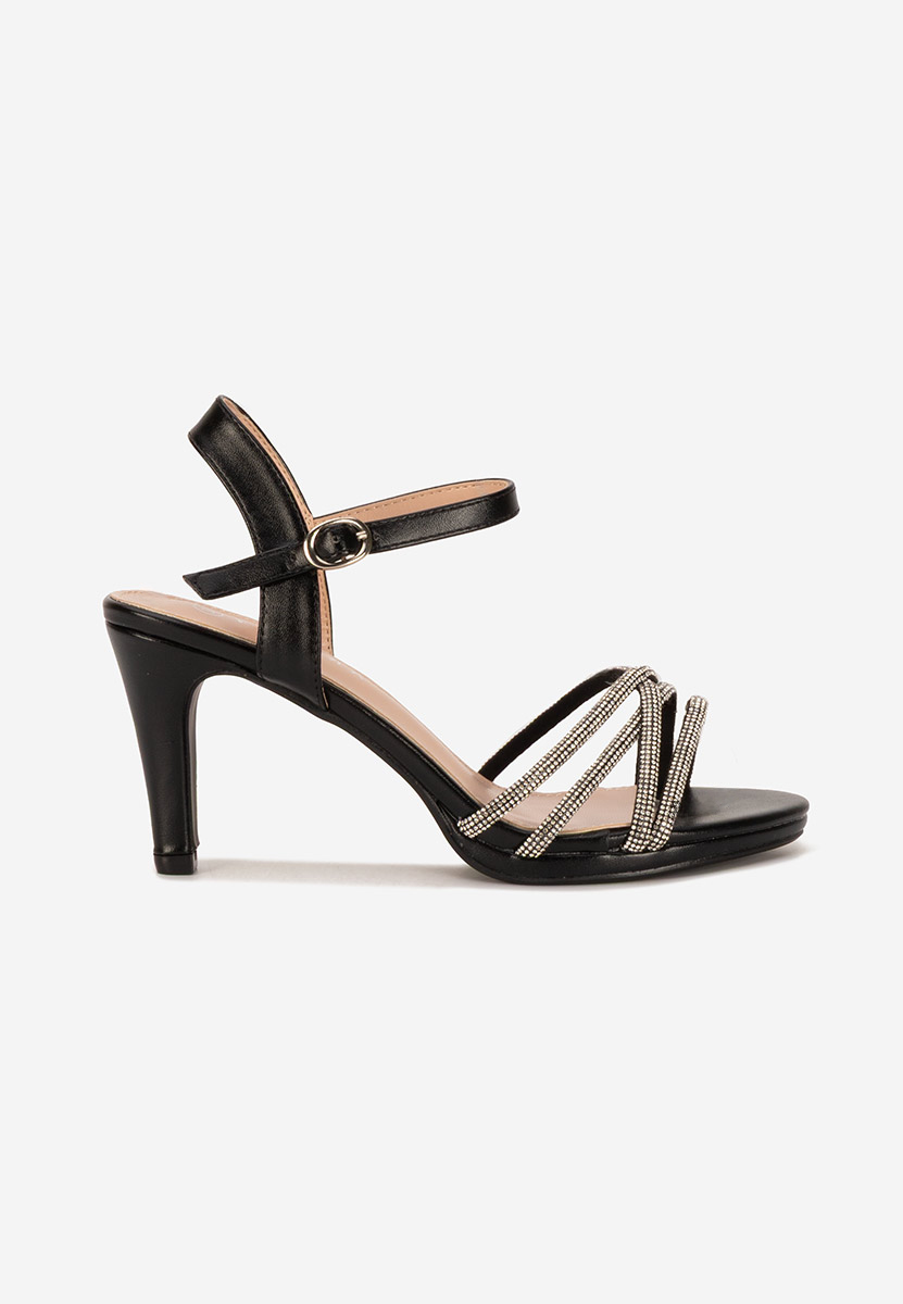 Sandale elegante cu toc Ancela negre