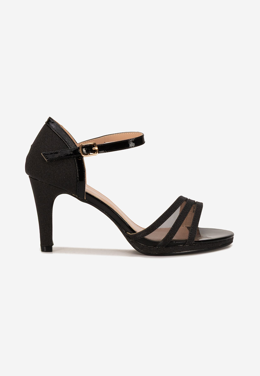 Sandale cu toc Lorette negre