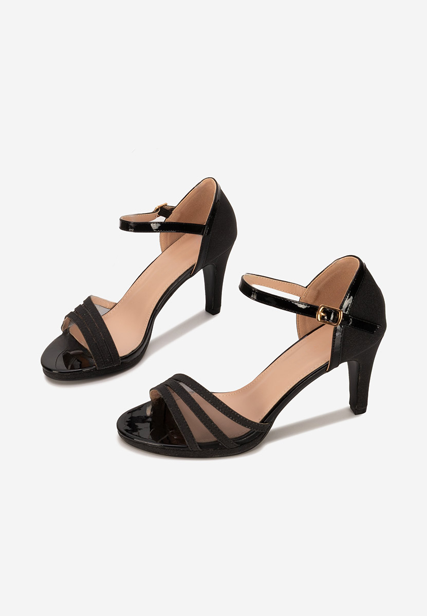 Sandale cu toc Lorette negre