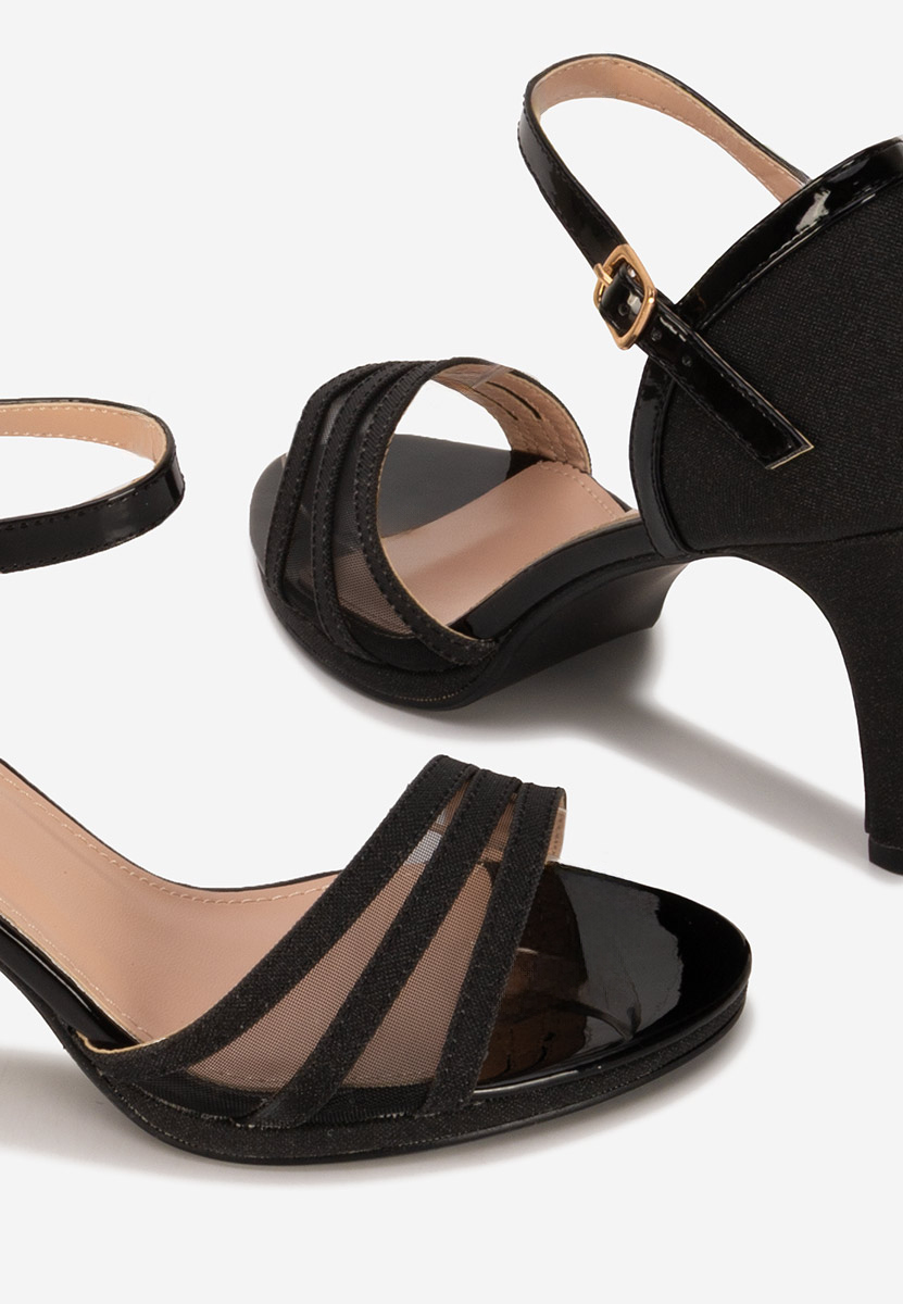 Sandale cu toc Lorette negre