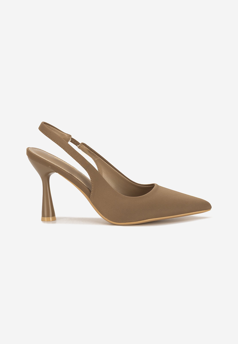 Slingback Anabela kaki