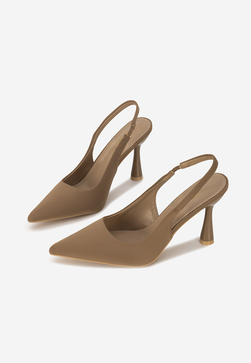Slingback Anabela kaki