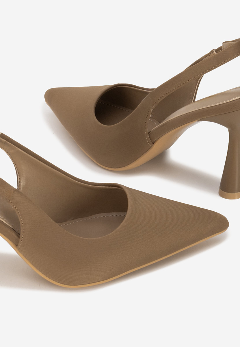 Slingback Anabela kaki