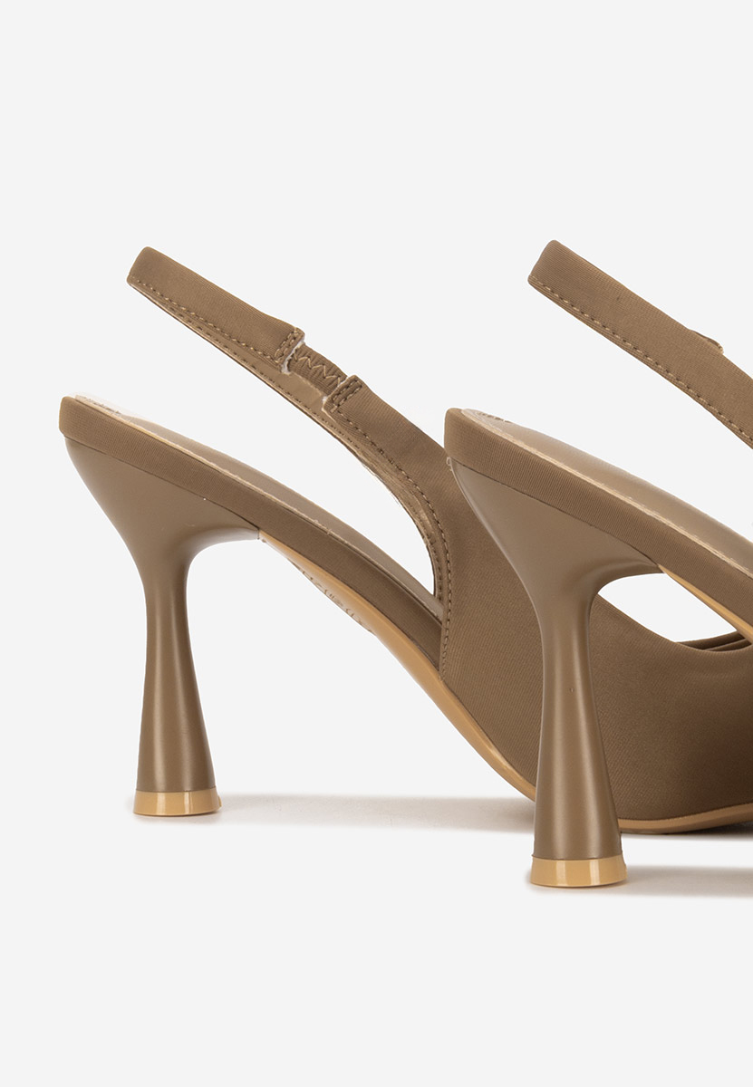 Slingback Anabela kaki