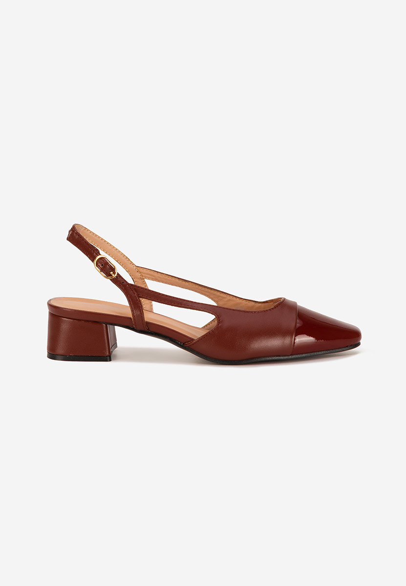 Pantofi slingback Alexonia bordo