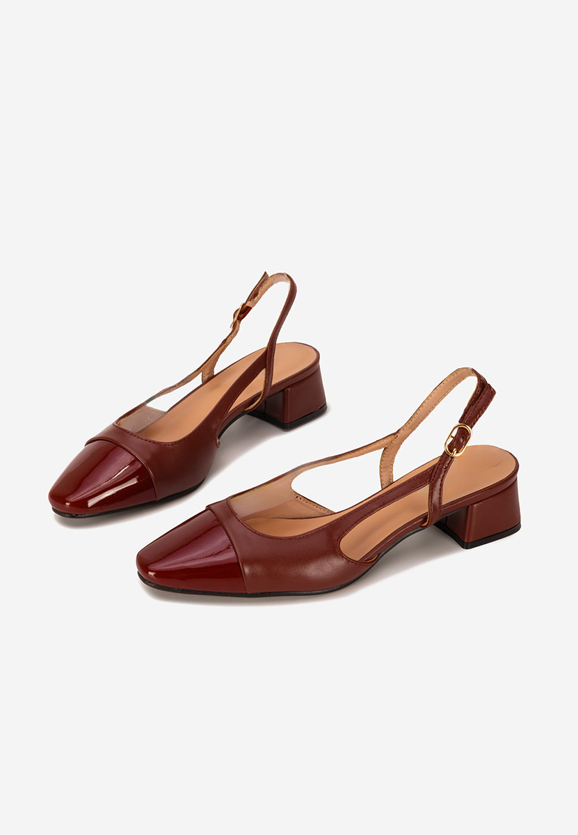 Pantofi slingback Alexonia bordo