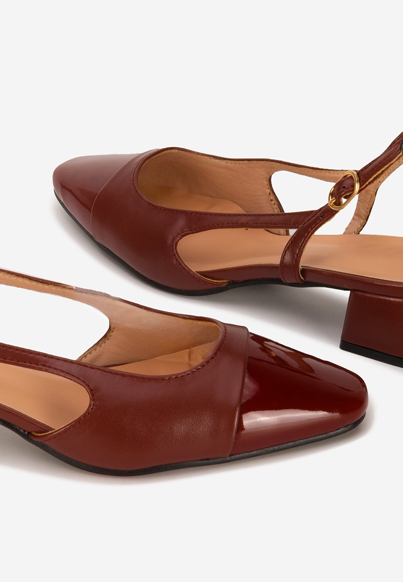 Pantofi slingback Alexonia bordo