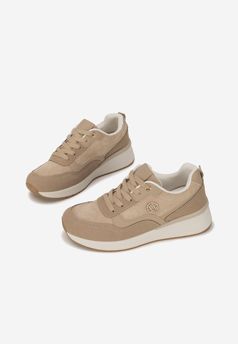 Sneakers cu platforma Sindya bej