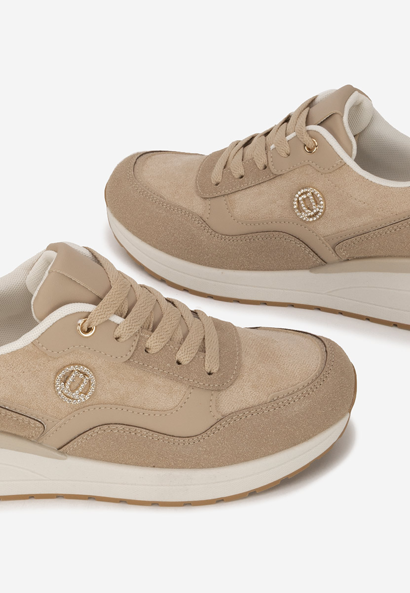 Sneakers cu platforma Sindya bej