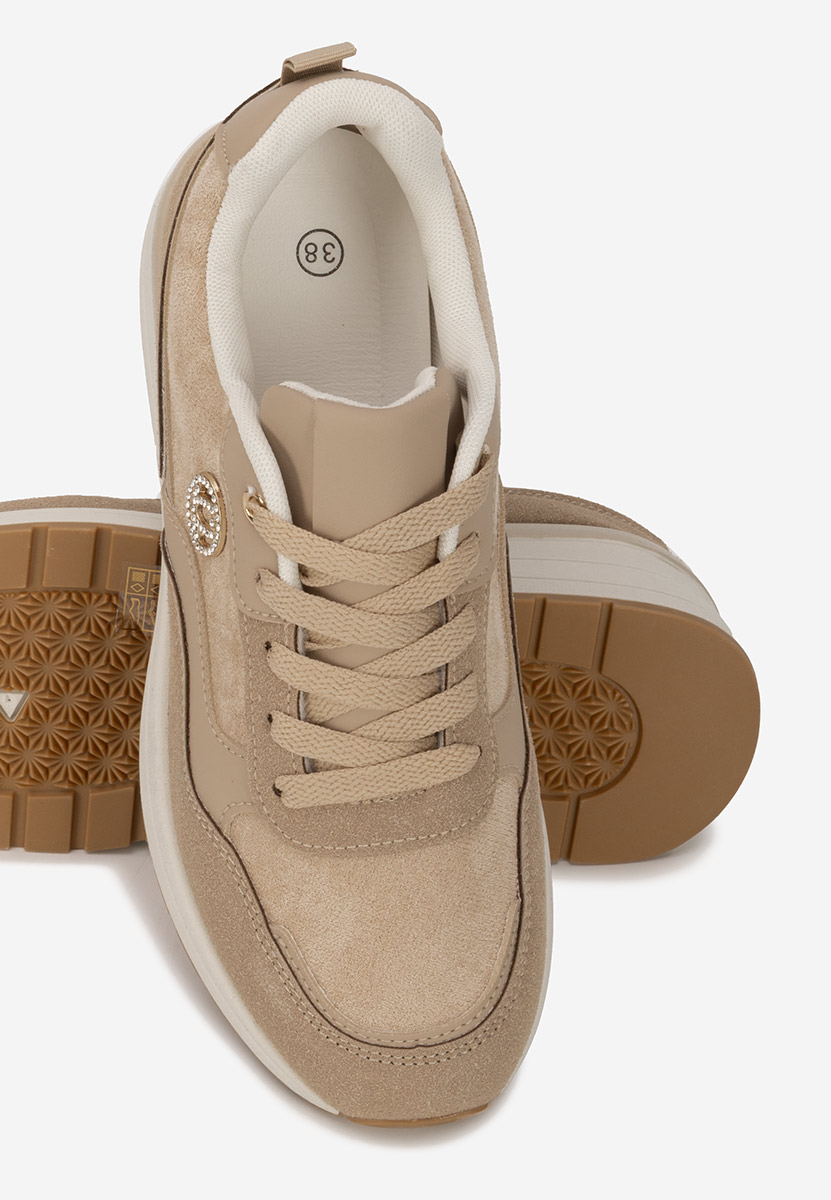 Sneakers cu platforma Sindya bej