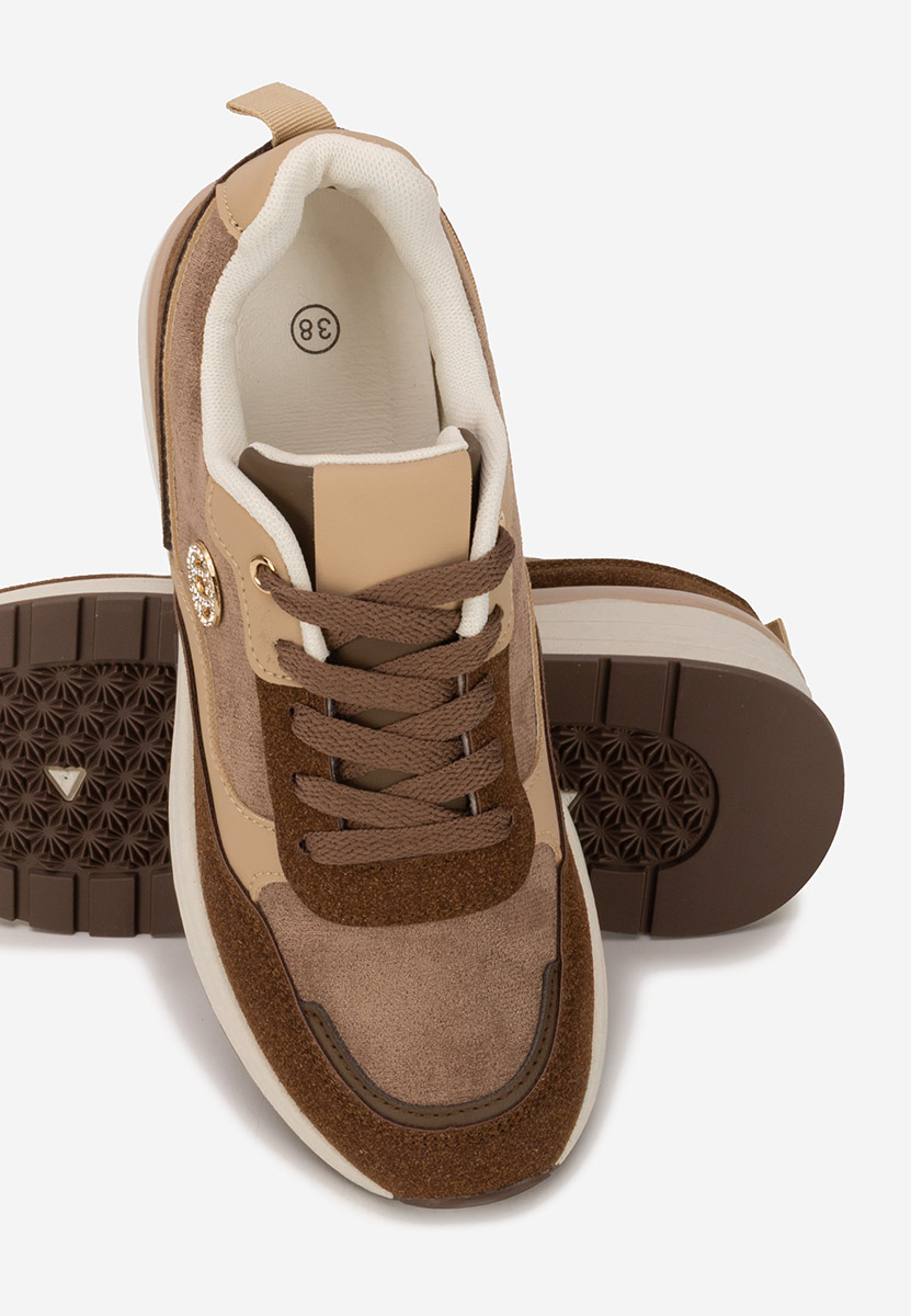 Sneakers cu platforma Sindya maro