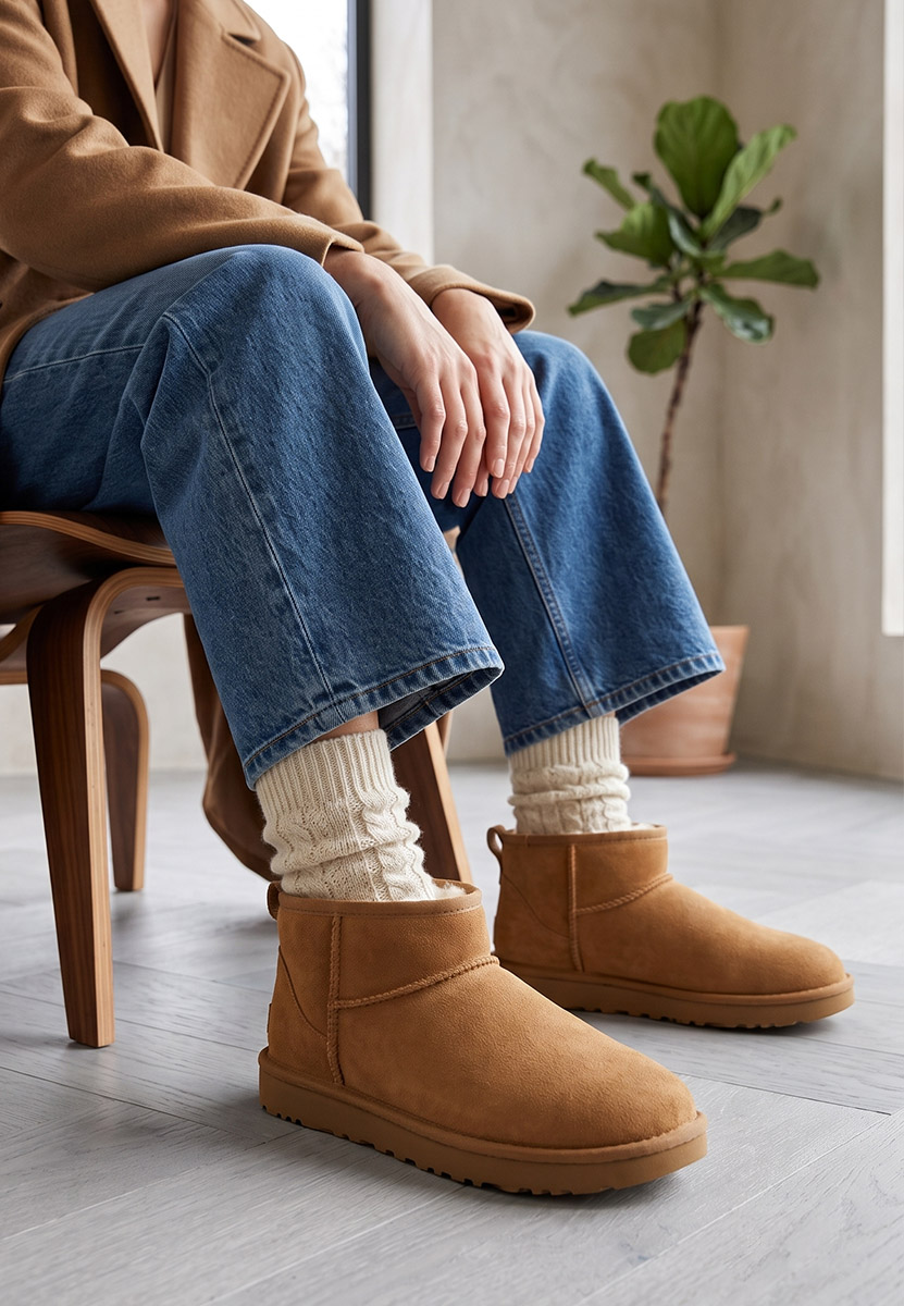 Ghete dama piele Annisia camel
