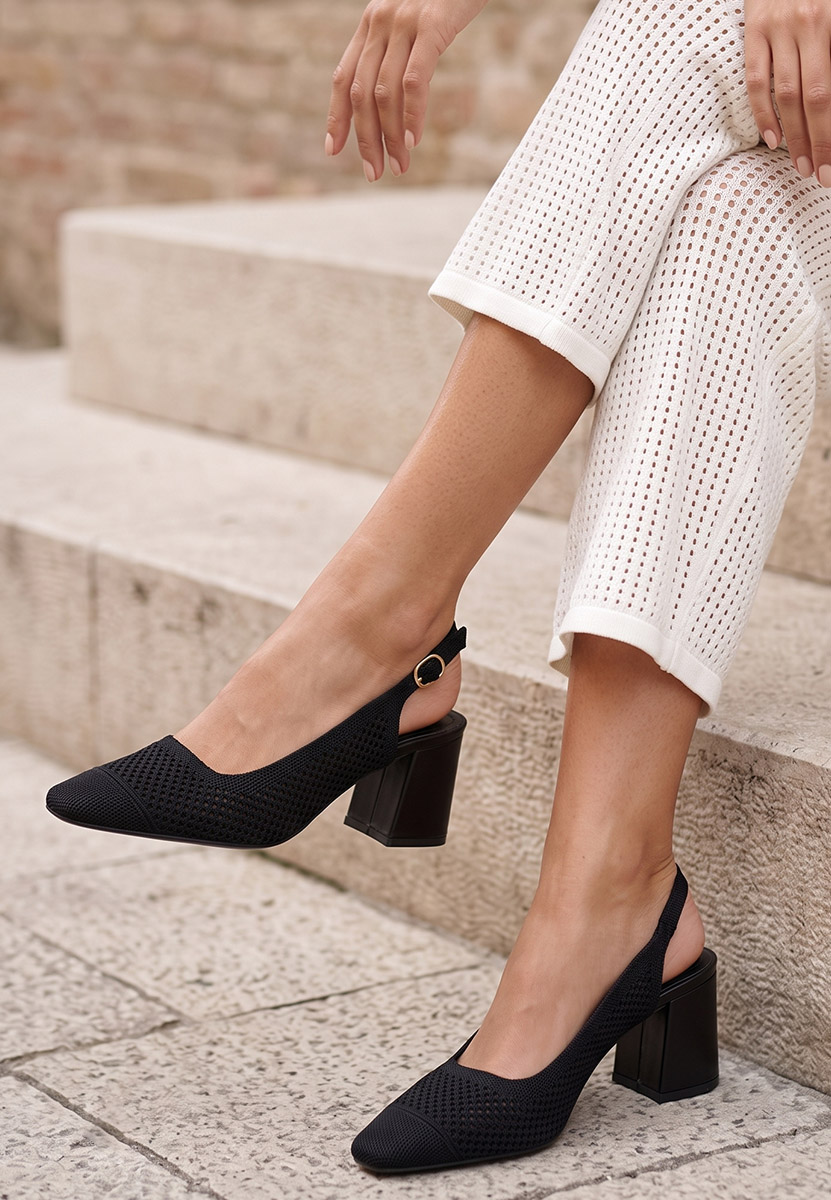 Pantofi slingback Patria negri