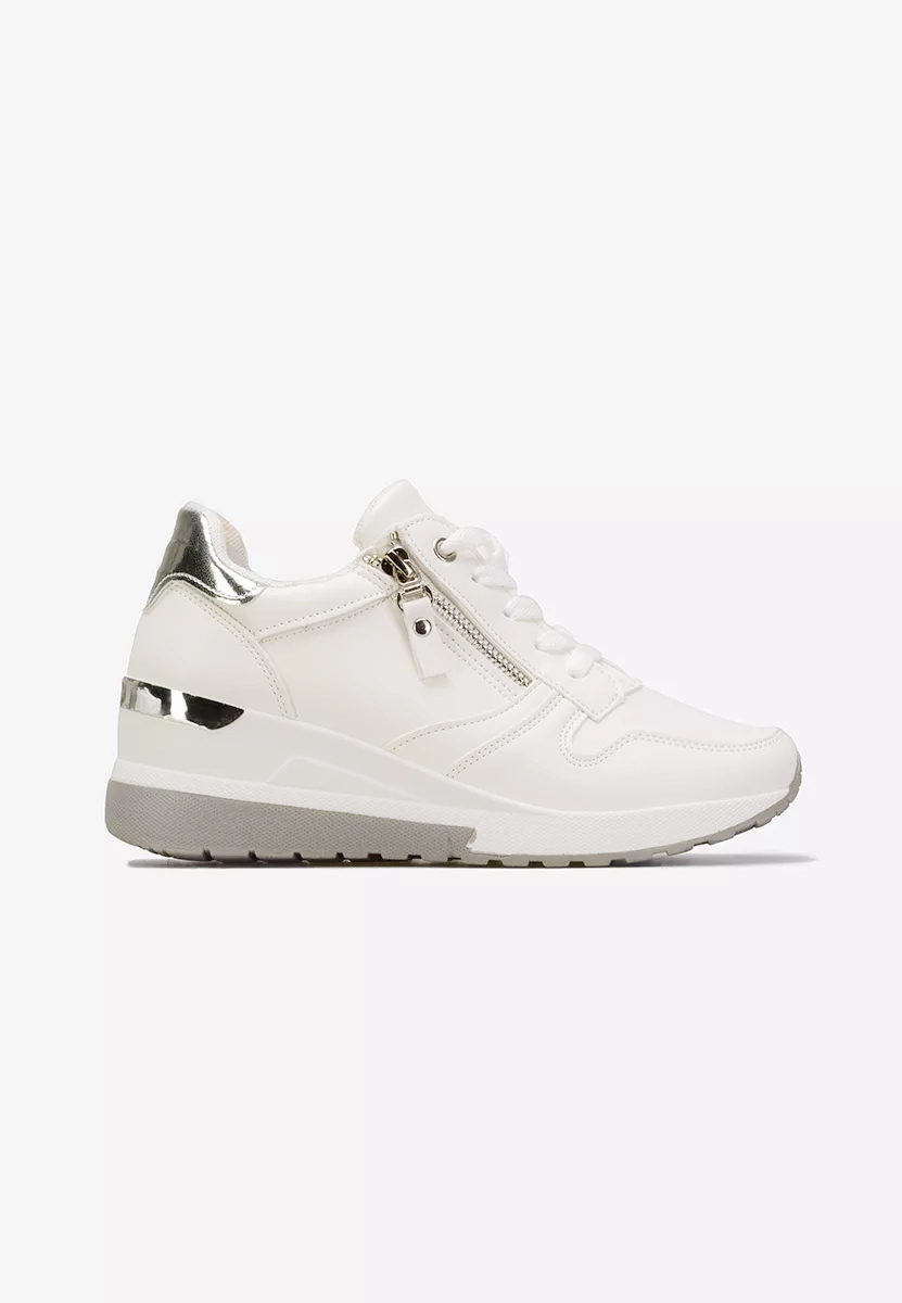 Sneakers cu platforma Rafina albi
