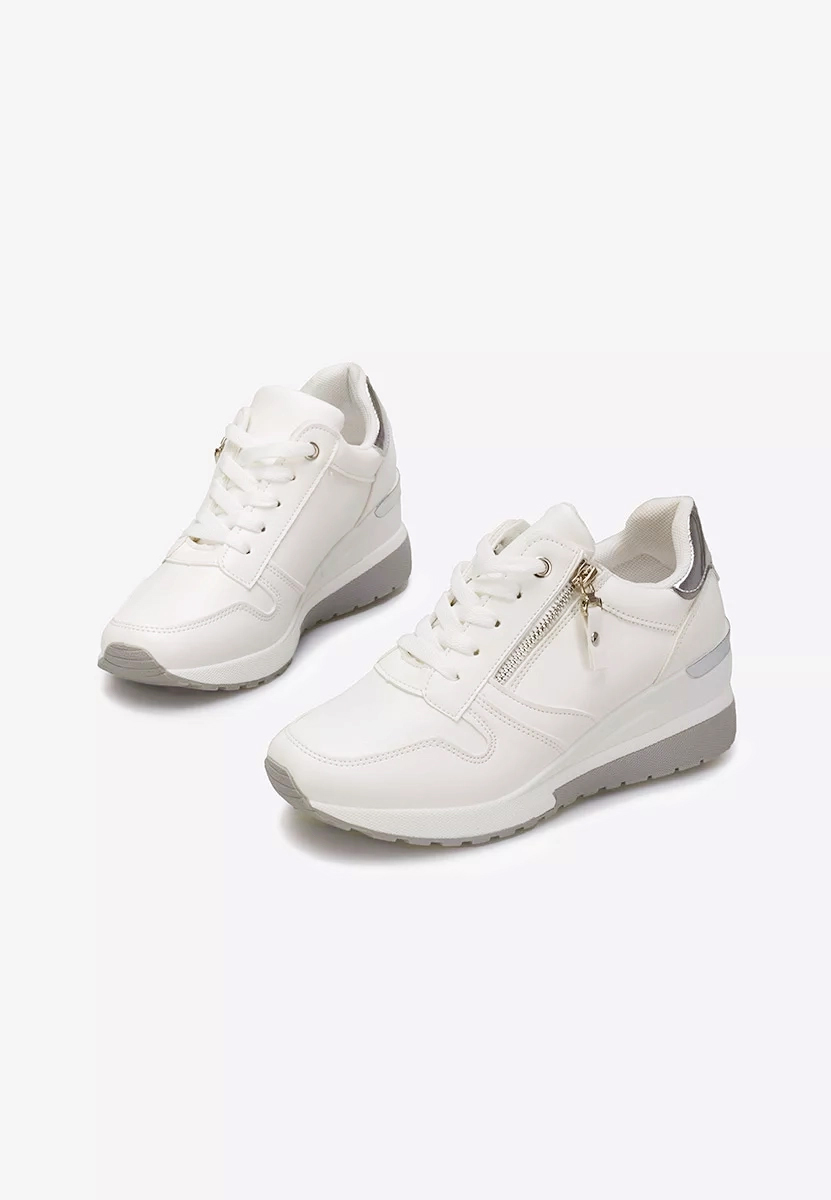 Sneakers cu platforma Rafina albi