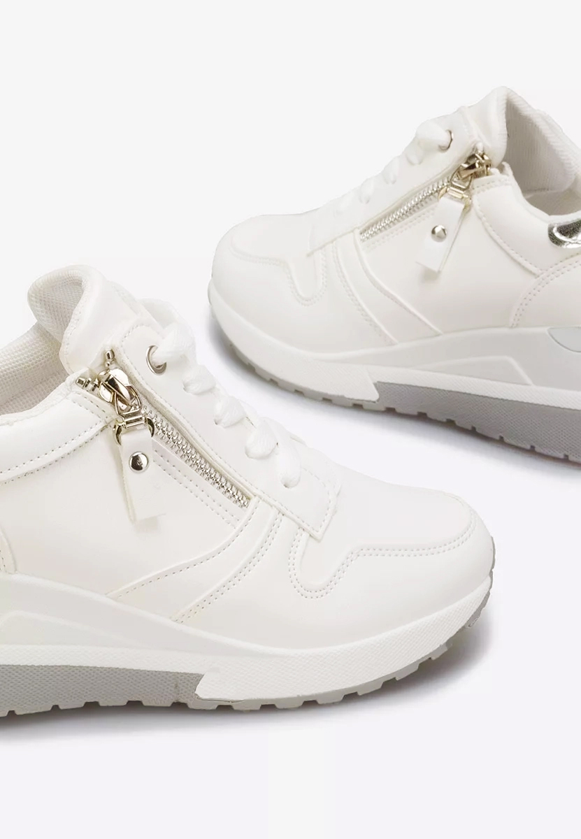 Sneakers cu platforma Rafina albi