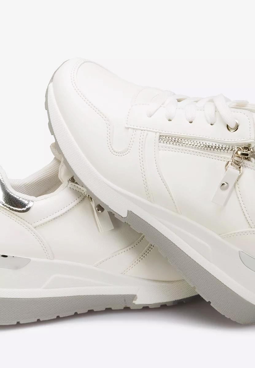 Sneakers cu platforma Rafina albi