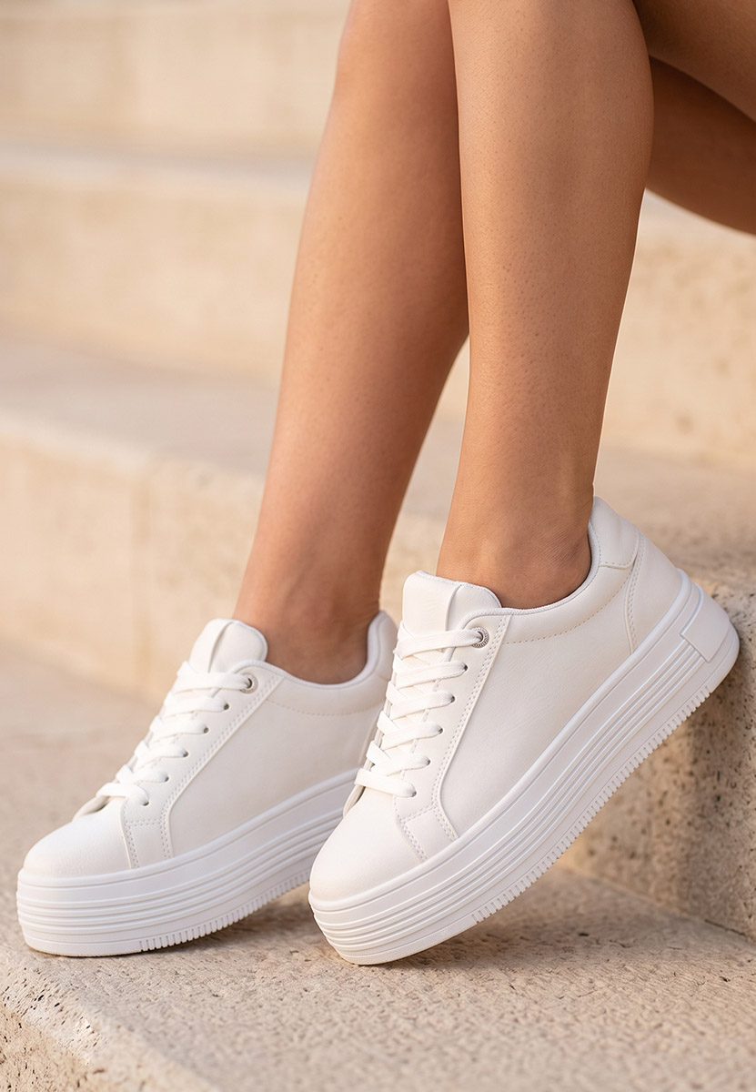 Sneakers cu platformă Sidoneya albi