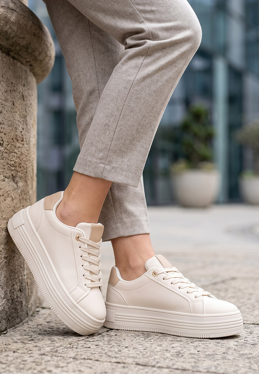 Sneakers cu platformă Sidoneya bej