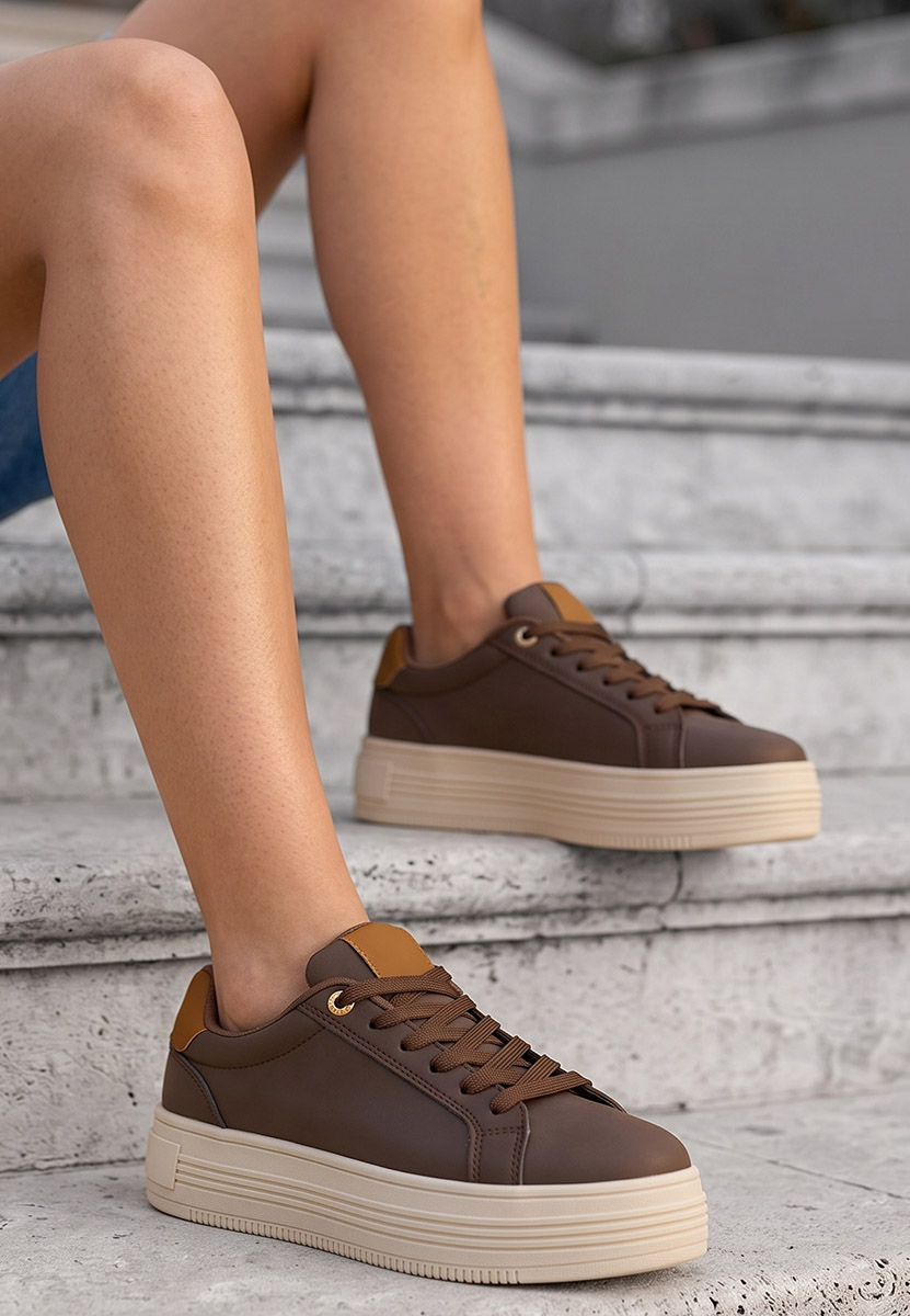 Sneakers cu platformă Sidoneya maro