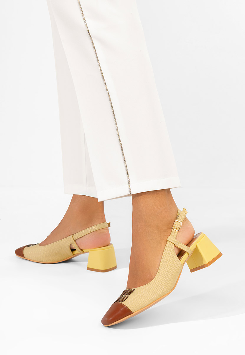 Pantofi slingback Miryam galbeni