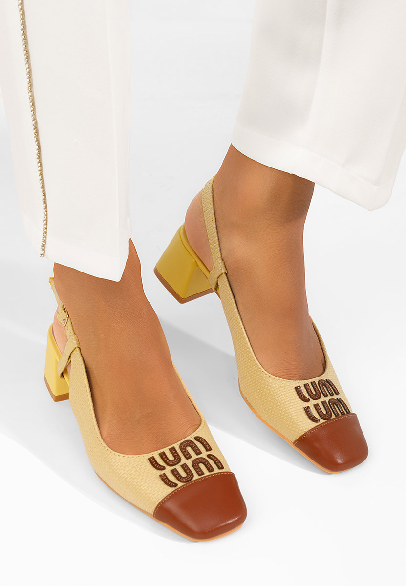 Pantofi slingback Miryam galbeni