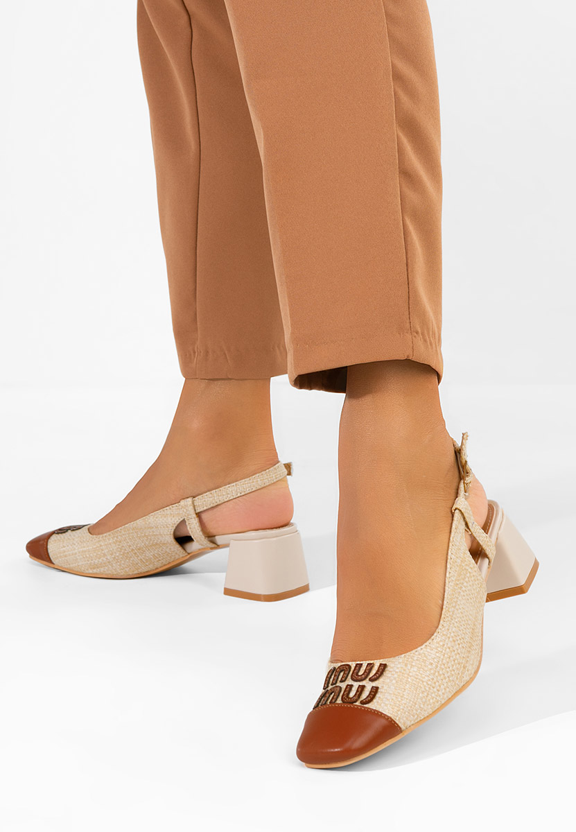 Pantofi slingback Miryam bej
