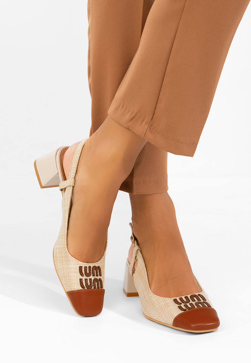 Pantofi slingback Miryam bej