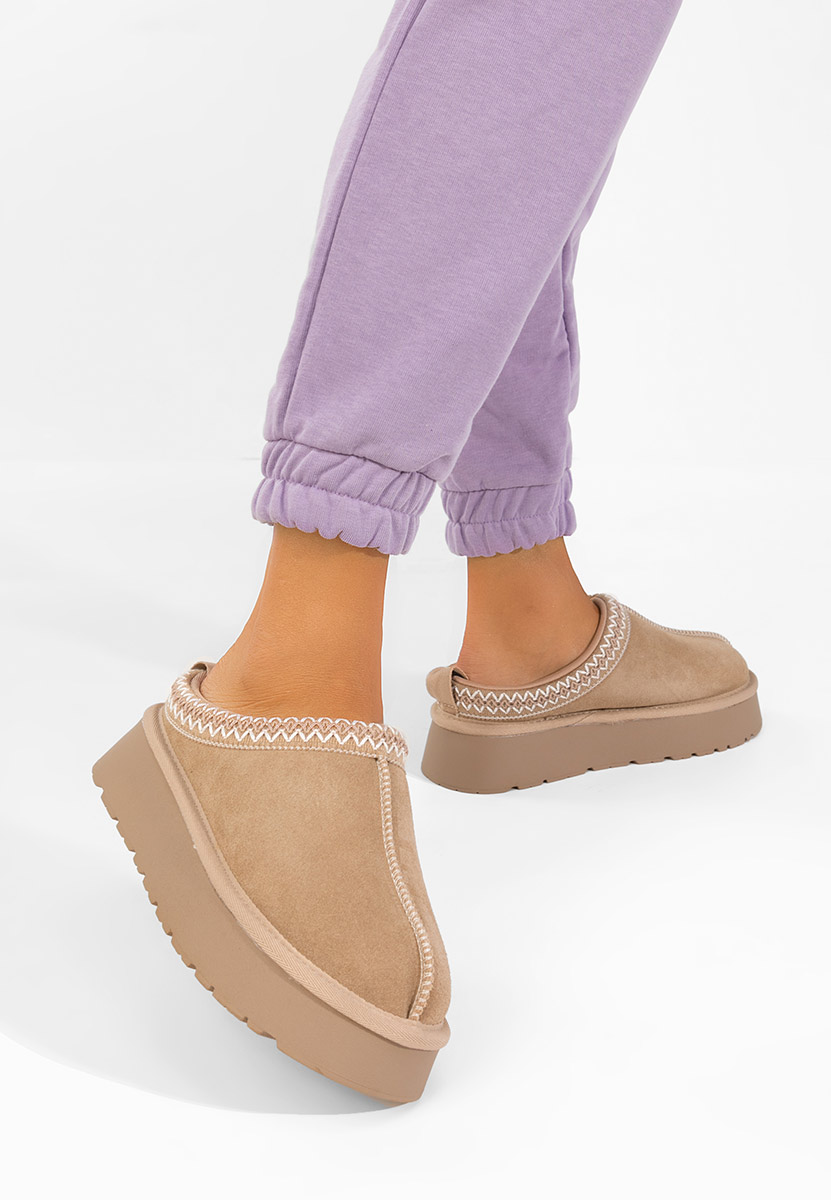 Saboti piele naturala Alorra kaki
