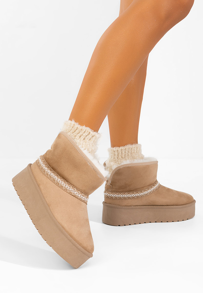 Cizme tip ugg cu platformă Orelis kaki