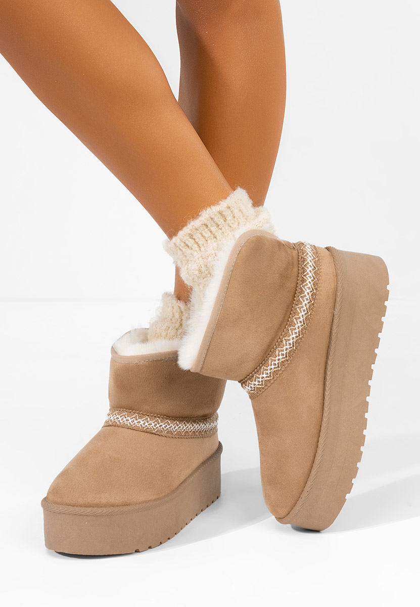 Cizme tip ugg cu platformă Orelis kaki